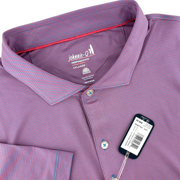 johnnie-O Other - Johnnie-O Mens Lyndon Performance Polo Shirt XXL Majorca Rouge Red JMPO2010 NWT